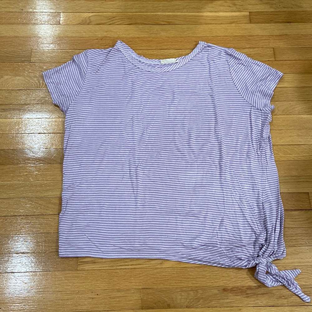 Olivia Rae Purple Striped Shirt w/ tie